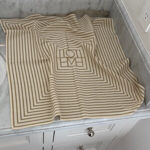 Toteme Cream and Tan Monogram Scarf 57cm square